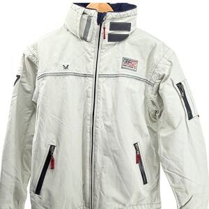 Crew Clothing Co GBR07 Jacket Mens Size M White Full Zip Outerwear